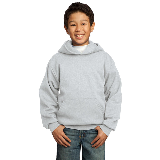 Port & Company - Youth Core Fleece Pullover Hooded Sweatshirt. PC90YH - Ash