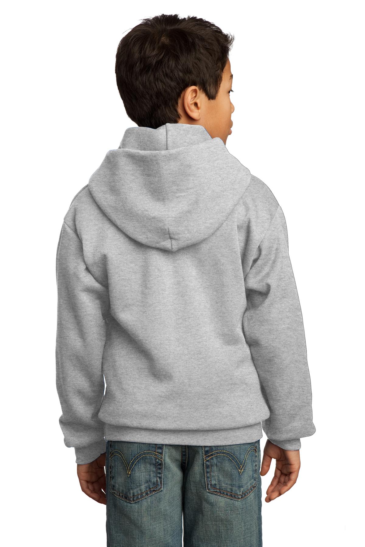 Port & Company - Youth Core Fleece Pullover Hooded Sweatshirt. PC90YH - Ash