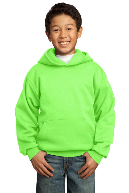 Port & Company - Youth Core Fleece Pullover Hooded Sweatshirt. PC90YH - 
Neon Green
