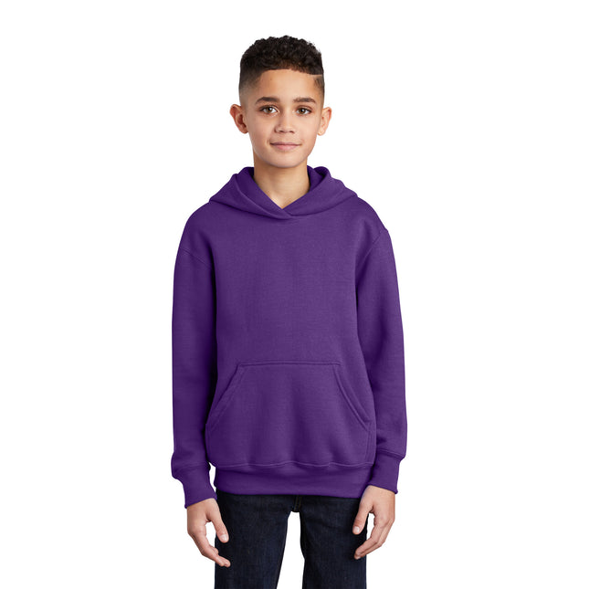 Port & Company - Youth Core Fleece Pullover Hooded Sweatshirt. PC90YH - 
Team Purple