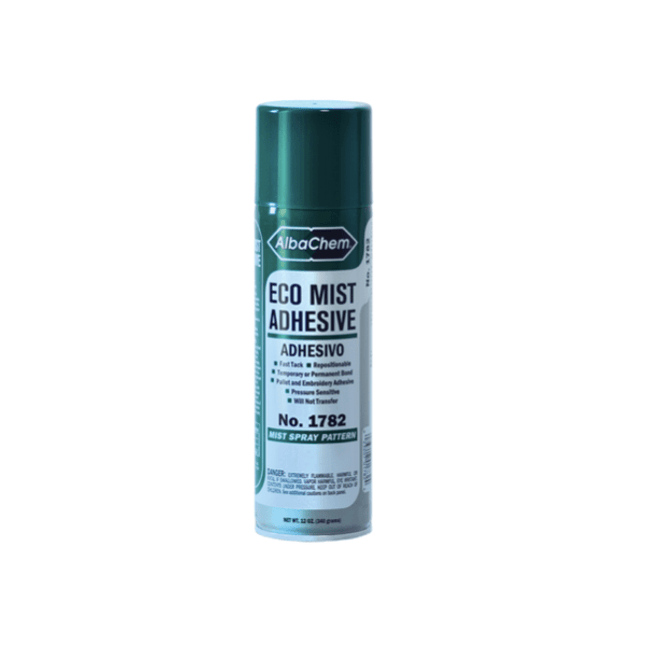 Albachem Eco Mist Adhesive spray bottle with nozzle, eco-friendly adhesive product for bonding applications.