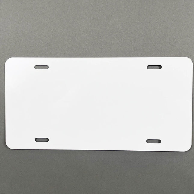 ALUMINUM LICENSE PLATE BLANKS (25 Pieces) - 25 MIL - 6 IN X 12 IN - WHITE - Union Prints