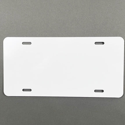 ALUMINUM LICENSE PLATE BLANKS (25 Pieces) - 25 MIL - 6 IN X 12 IN - WHITE - Union Prints