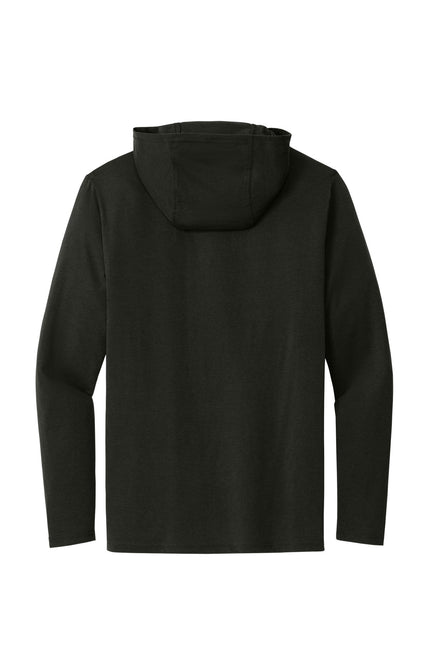 Black District Perfect Tri Long Sleeve Hoodie, DM139, featuring a comfortable fit and casual style, displayed on a plain background.