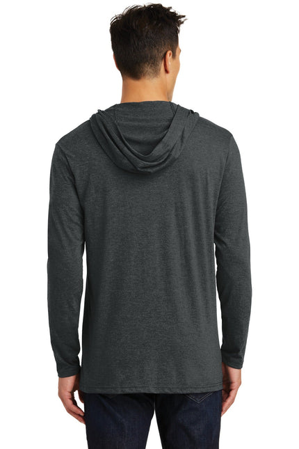District Perfect Tri Long Sleeve Hoodie in Black Frost, featuring a comfortable fit and casual style.