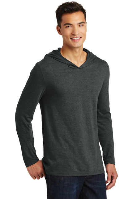 District Perfect Tri Long Sleeve Hoodie in Black Frost color, featuring a comfortable fit and stylish design.