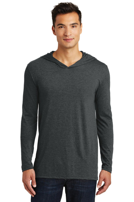 District Perfect Tri Long Sleeve Hoodie in Black Frost, stylish black long sleeve hoodie with a comfortable fit and modern design.