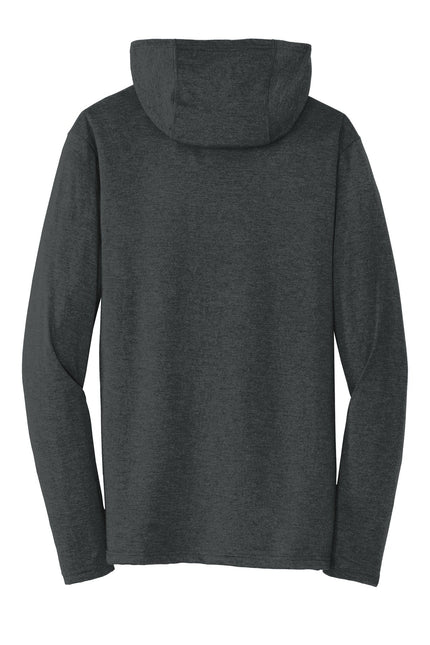 District Perfect Tri Long Sleeve Hoodie in Black Frost, black lightweight hoodie with a relaxed fit and long sleeves.