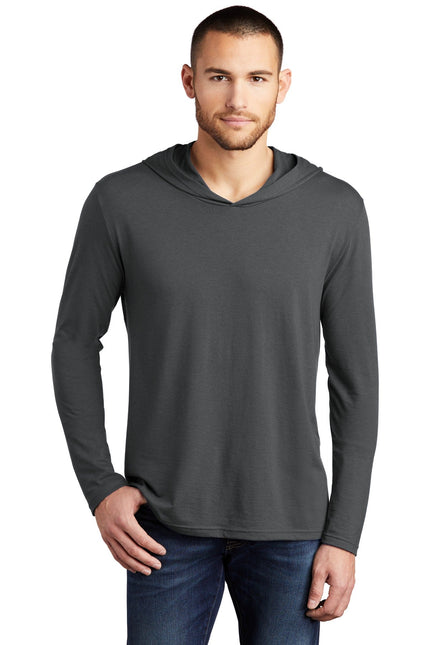 Charcoal District Perfect Tri Long Sleeve Hoodie with a comfortable fit and casual style, shown on a plain background.
