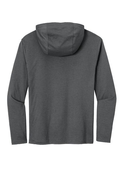 Charcoal District Perfect Tri Long Sleeve Hoodie with a relaxed fit and subtle branding, displayed on a plain background.