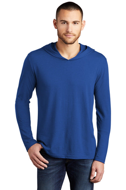 District Perfect Tri Long Sleeve Hoodie in Deep Royal, featuring a comfortable fit and stylish design.