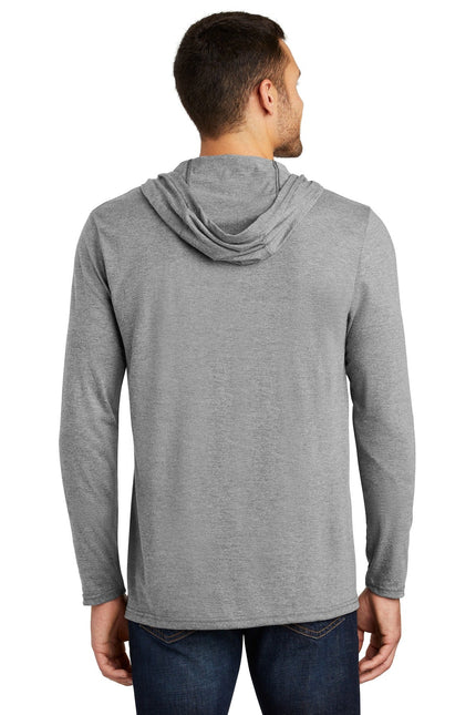 District Perfect Tri Long Sleeve Hoodie in Grey Frost, featuring a comfortable fit and stylish design.