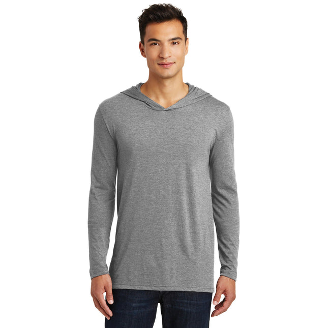 District Perfect Tri Long Sleeve Hoodie in Grey Frost, featuring a comfortable design and long sleeves, casual wear from District.