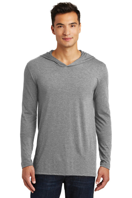 District Perfect Tri Long Sleeve Hoodie in Grey Frost, featuring a comfortable design and long sleeves, casual wear from District.