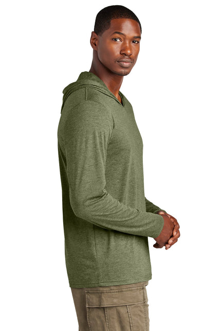District Perfect Tri Long Sleeve Hoodie in Military Green Frost, soft fabric, with a relaxed fit and subtle branding.