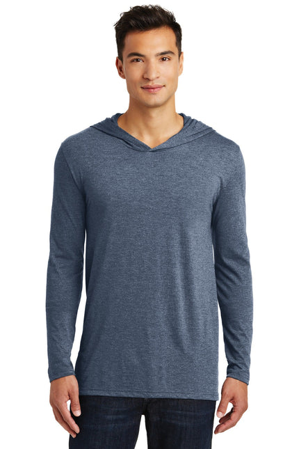 District Perfect Tri Long Sleeve Hoodie in Navy Frost, featuring soft fabric and casual fit, shown on a mannequin.