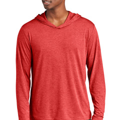 District Perfect Tri Long Sleeve Hoodie in Red Frost color, featuring a comfortable fit and stylish design.