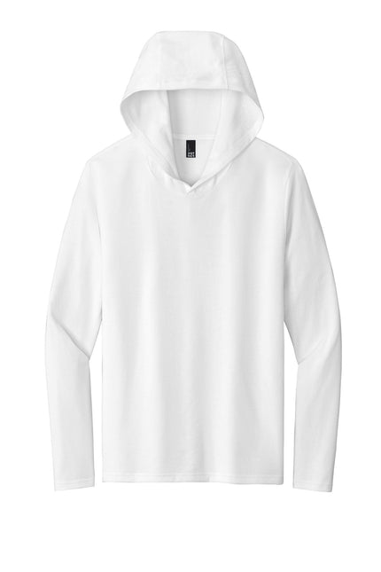 White District Perfect Tri Long Sleeve Hoodie with a relaxed fit and hood, featuring subtle branding and comfortable fabric.