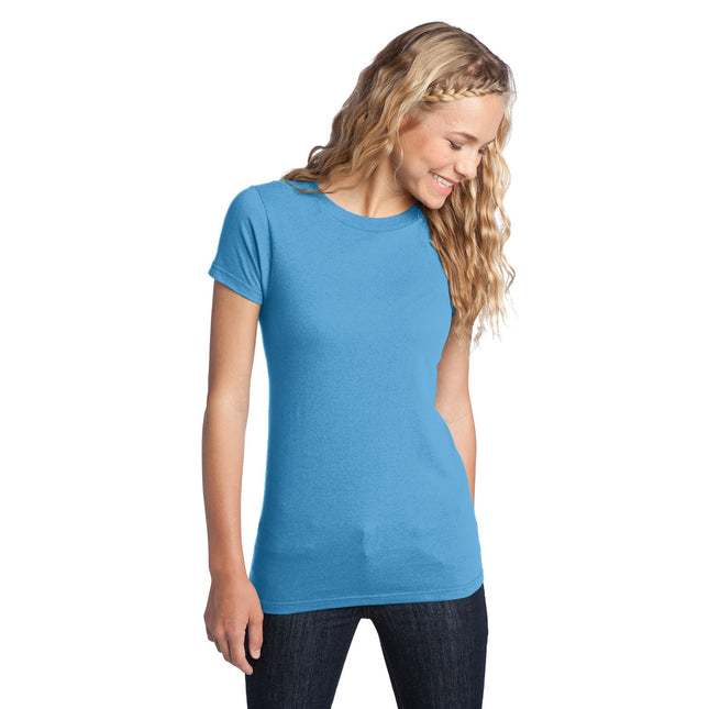 District Women's Fitted The Concert Tee DT5001 - Aquatic Blue - Union Prints