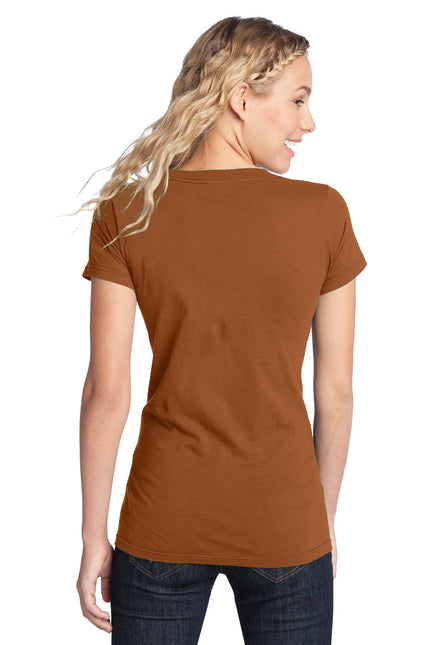 District Women's Fitted The Concert Tee in Burnt Orange, showcasing a stylish, fitted cotton T-shirt with a round neckline.