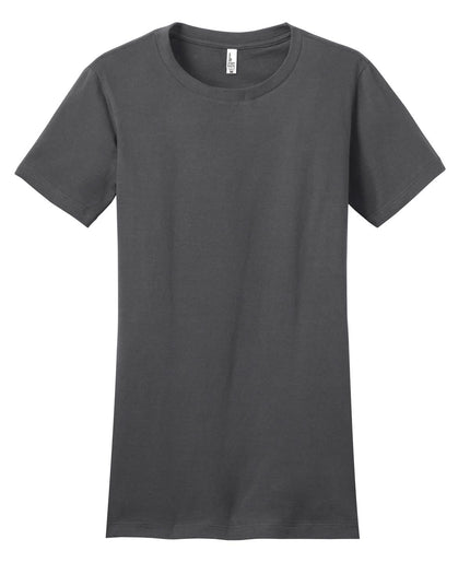 District Women's Fitted The Concert Tee in charcoal, casual t-shirt with a fitted silhouette and round neckline.