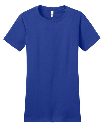 District Women's Fitted The Concert Tee in Deep Royal, showcasing a fitted casual t-shirt with short sleeves and a round neckline.