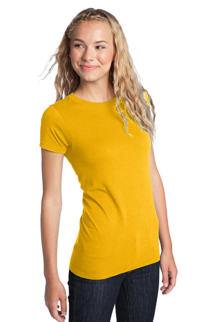 District Women's Fitted The Concert Tee in gold, showcasing a stylish fitted T-shirt with a classic design and gold color.