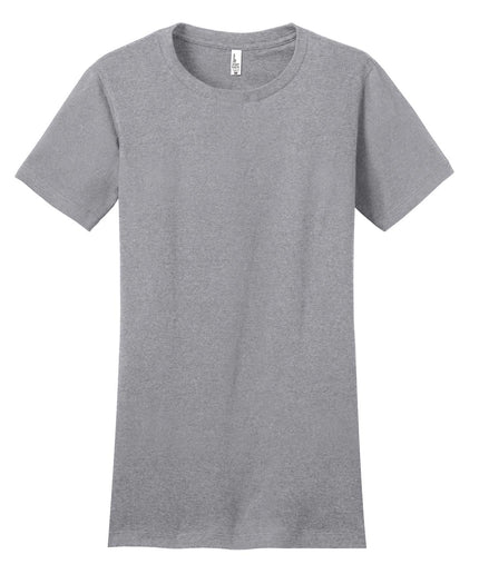 District Women's Fitted The Concert Tee in Heather Grey, casual short-sleeve T-shirt with a comfortable fit and classic style.