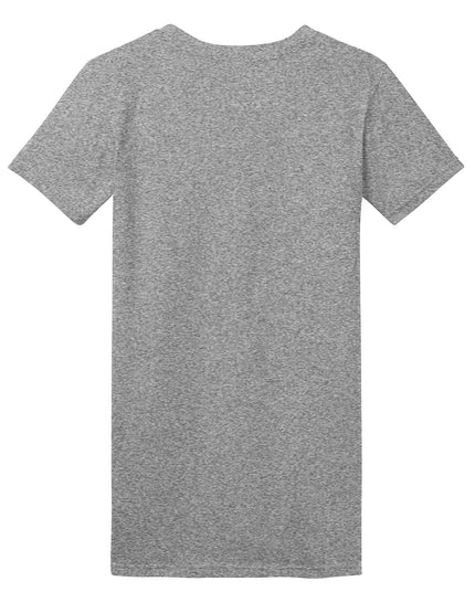 District Women's Heather Grey The Concert Tee DT5001, fitted casual T-shirt with short sleeves and crew neckline.