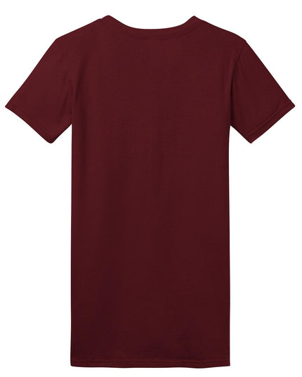 District Women's Fitted The Concert Tee in Maroon, casual short-sleeve T-shirt with a fitted style and round neckline.