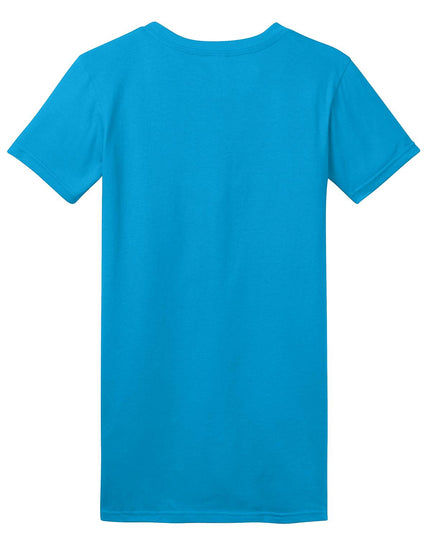 District Women's Fitted The Concert Tee in neon blue, showcasing the stylish, snug fit and vibrant color of this casual tee.