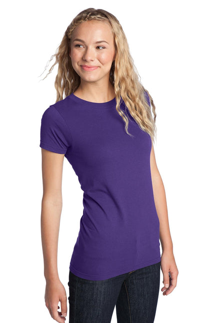 District Women's Fitted The Concert Tee DT5001 in purple, showing the stylish fitted design and soft fabric.