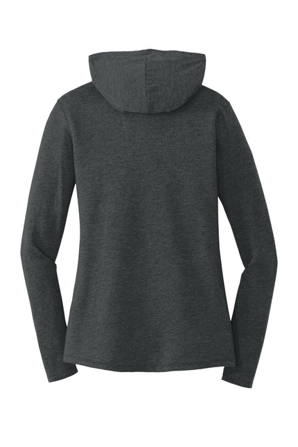 District Women's Perfect Tri Long Sleeve Hoodie in Black Frost, featuring a comfortable fit and casual style.
