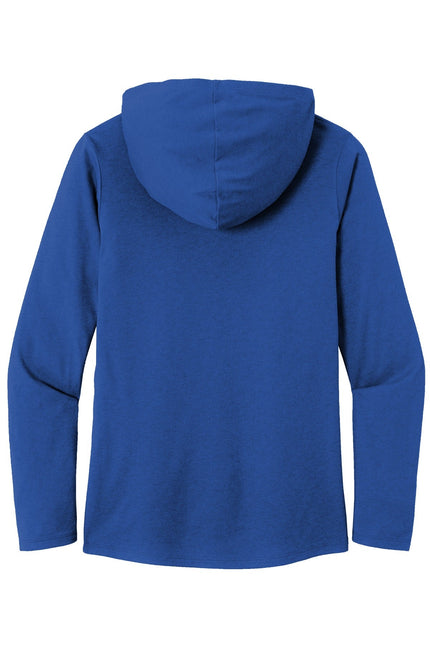 District Women's Perfect Tri Long Sleeve Hoodie in Deep Royal, soft fabric, with a relaxed fit and subtle branding detail.