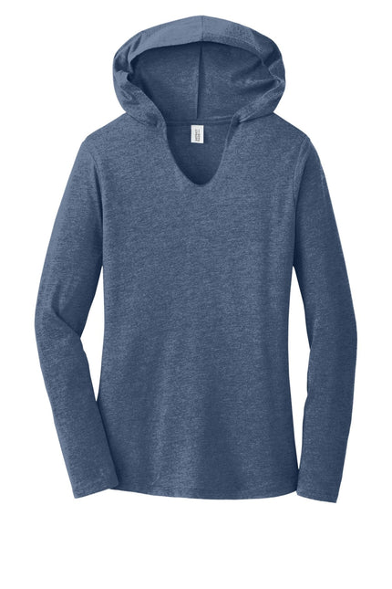 District Women's Perfect Tri Long Sleeve Hoodie in Navy Frost, soft fabric, with hood and long sleeves, casual and comfortable fit.