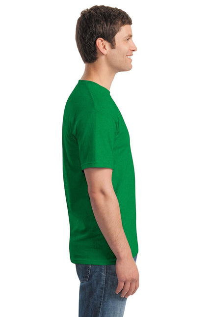 Gildan Heavy Cotton 100% Cotton T-Shirt in Antique Irish Green, front view showing soft fabric and classic fit.