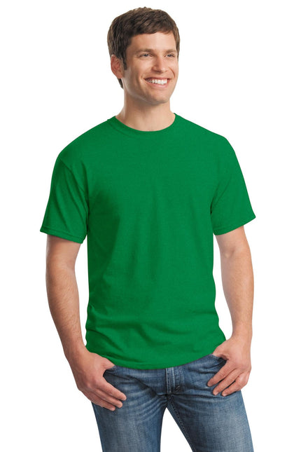 Gildan Heavy Cotton 100% Cotton T-Shirt in Antique Irish Green, showing the front view with a classic fit and vibrant color.