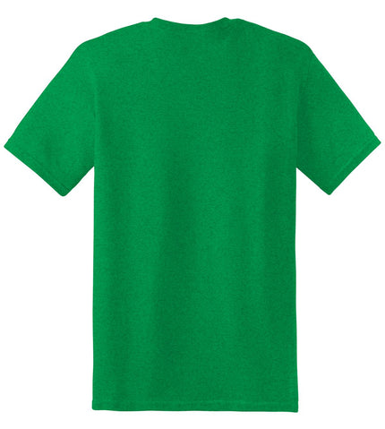 Gildan Heavy Cotton 100% Cotton T-Shirt in Antique Irish Green, front view, soft fabric and classic fit.