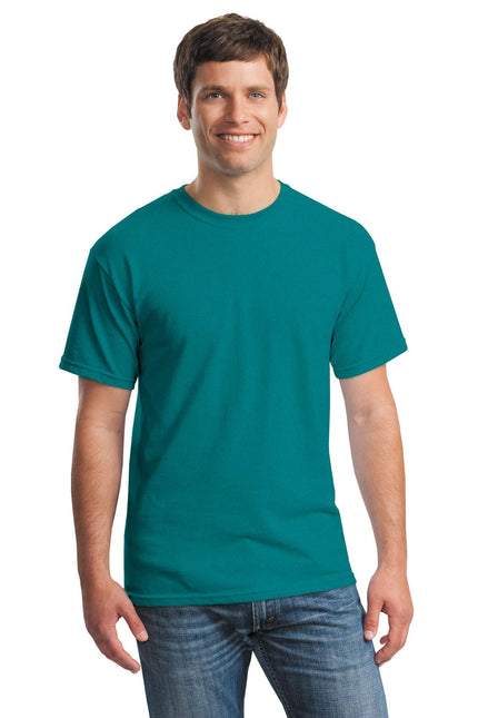 Gildan Heavy Cotton 100% Cotton T-Shirt in Antique Jade Dome, front view showing the soft fabric and classic fit.
