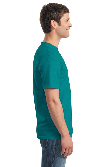 Gildan Heavy Cotton 100% Cotton T-Shirt in Antique Jade Dome, front view showing soft fabric and classic fit.