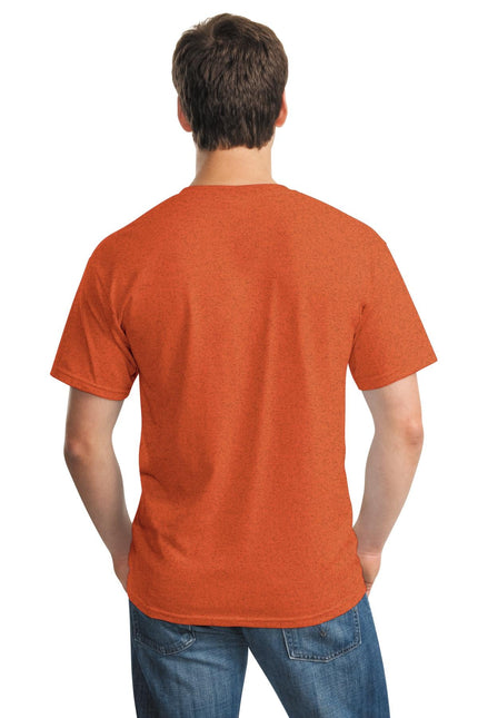 Gildan Heavy Cotton 100% Cotton T-Shirt in Antique Orange, front view showing soft fabric and classic fit.