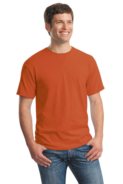 Gildan Heavy Cotton 100% Cotton T-Shirt in Antique Orange, front view showing soft fabric and classic fit.