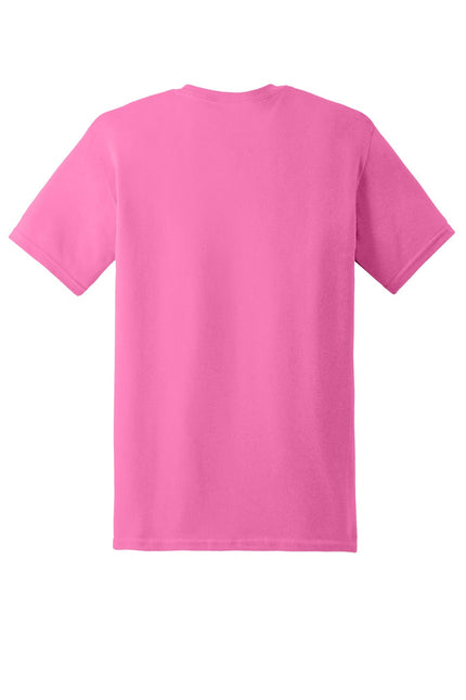 Gildan Heavy Cotton 100% Cotton T-Shirt in Azalea, showcasing a bright pink casual T-shirt with a classic fit.