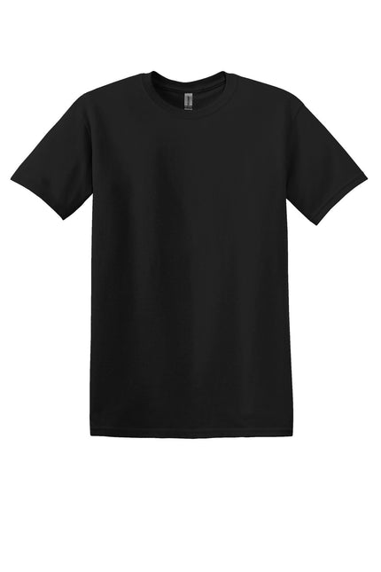 Gildan Heavy Cotton 100% Cotton T-Shirt in black, plain crew neck design, shown on a white background.