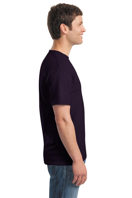Gildan Heavy Cotton 100% Cotton T-Shirt in Blackberry color, plain front view with short sleeves and crew neckline.