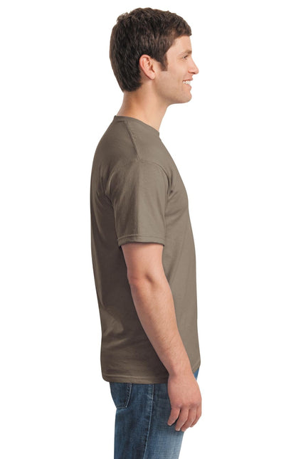 Gildan Heavy Cotton 100% Cotton T-Shirt in Brown Savana, casual t-shirt with short sleeves and crew neckline.