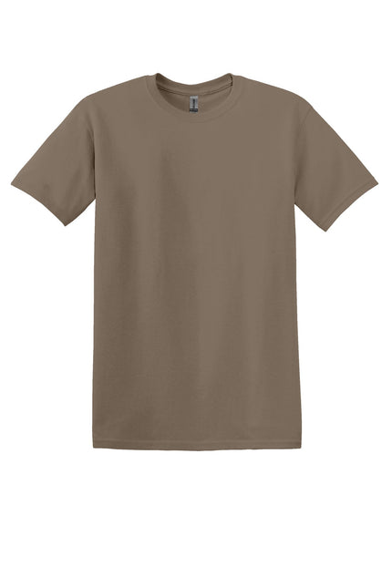 Gildan Heavy Cotton 100% Cotton T-Shirt in Brown Savana, showing front view with crew neck and short sleeves.