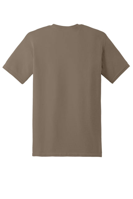 Gildan Heavy Cotton 100% Cotton T-Shirt in Brown Savana, showing the front view of this casual, comfortable men's t-shirt.