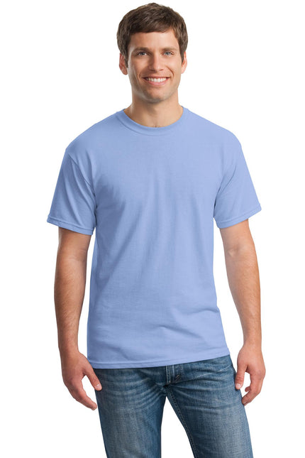 Gildan Heavy Cotton 100% Cotton T-Shirt in Carolina Blue, casual short-sleeve shirt with crew neck, displayed flat.