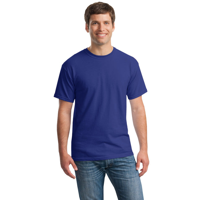 Gildan Heavy Cotton 100% Cotton T-Shirt in Cobalt color, front view showing soft fabric and casual fit.
